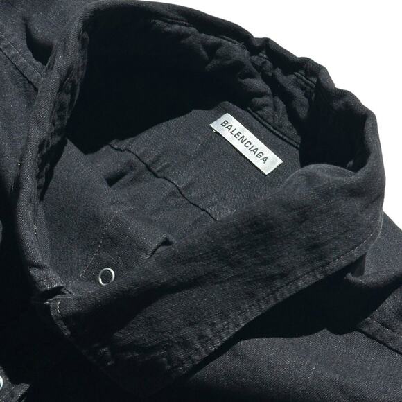 Balenciaga Swing snap button up Japanese denim - Picture 2 of 5